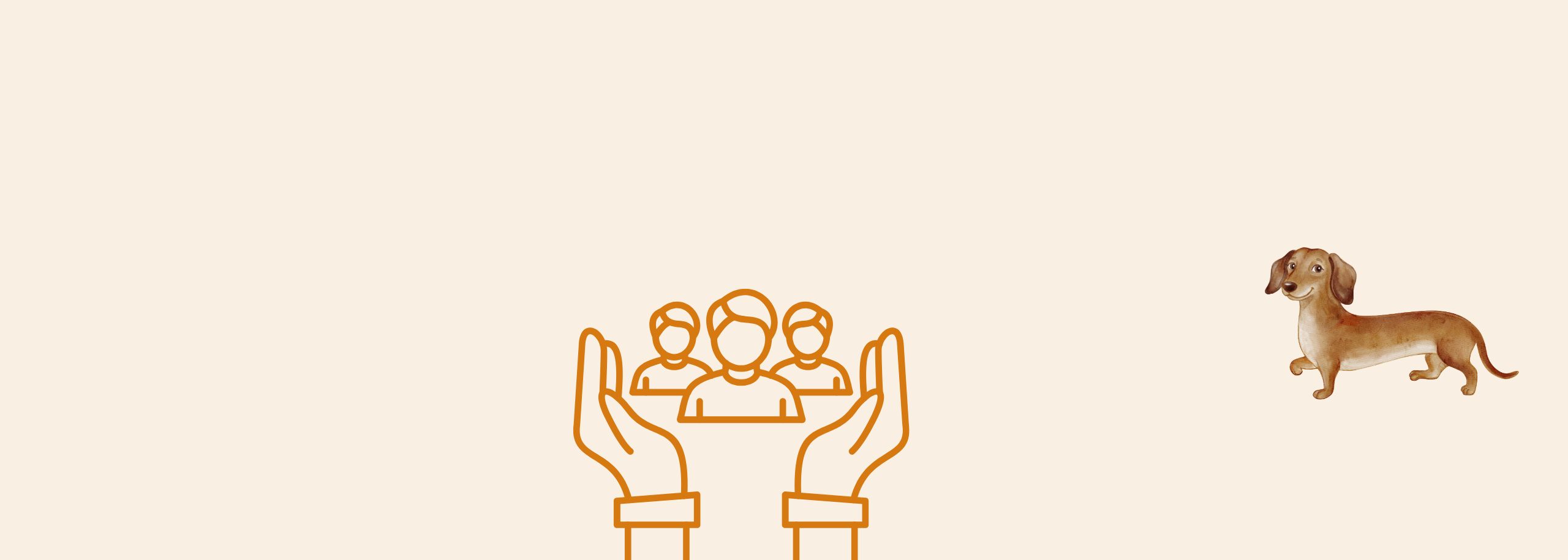 achtergrondafbeelding met een teckel en HR symbool
